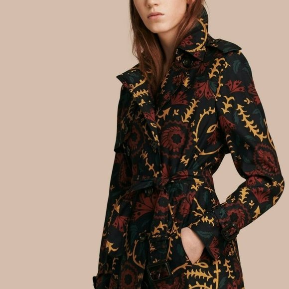 Burberry Jackets & Blazers - BURBERRY SILK FLORAL PRINT EVENING TRENCH COAT JACKET MADE IN ITALY